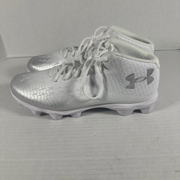Under‎ Armour Spotlight Franchise Rm 4.0 Men Sz 13 White Silver Football Cleats main image 9